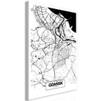 Canvas Print City Plan: Gdansk (1 Part) Vertical