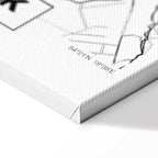 Gdansk City Plan Map Vertical Canvas Print