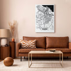 Gdansk City Plan Map Vertical Canvas Print