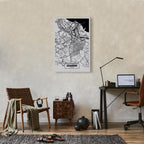 Gdansk City Plan Map Vertical Canvas Print