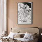 Gdansk City Plan Map Vertical Canvas Print
