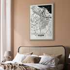 Gdansk City Plan Map Vertical Canvas Print