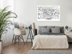 Canvas Print City Plan Krakow 1 Part Wide