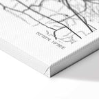 Krakow City Plan Map Wide Canvas Print