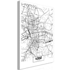 Canvas Print City Plan Lodz 1 Part Vertical