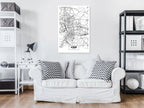 Canvas Print City Plan Lodz 1 Part Vertical