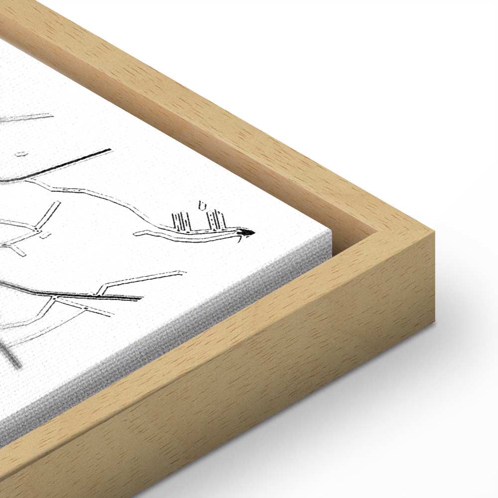 Lodz City Plan Map Vertical Canvas Print