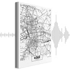 Lodz City Plan Map Vertical Canvas Print