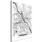 Canvas Print City Plan Warszawa 1 Part Vertical