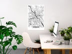 Canvas Print City Plan Warszawa 1 Part Vertical