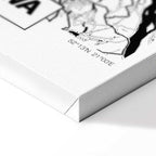 Warszawa City Plan Map Vertical Canvas Print