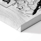 Warszawa City Plan Map Vertical Canvas Print