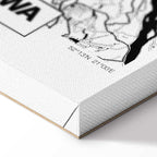 Warszawa City Plan Map Vertical Canvas Print