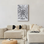 Wroclaw City Plan Map Vertical Canvas Print