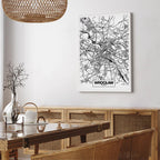 Wroclaw City Plan Map Vertical Canvas Print