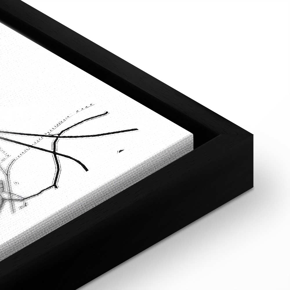 Wroclaw City Plan Map Vertical Canvas Print