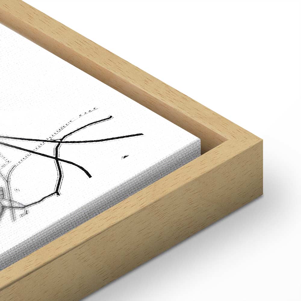 Wroclaw City Plan Map Vertical Canvas Print