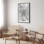 Wroclaw City Plan Map Vertical Canvas Print