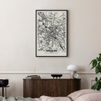 Wroclaw City Plan Map Vertical Canvas Print