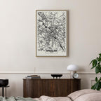 Wroclaw City Plan Map Vertical Canvas Print