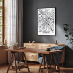 Wroclaw City Plan Map Vertical Canvas Print