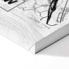 Wroclaw City Plan Map Vertical Canvas Print