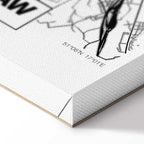 Wroclaw City Plan Map Vertical Canvas Print