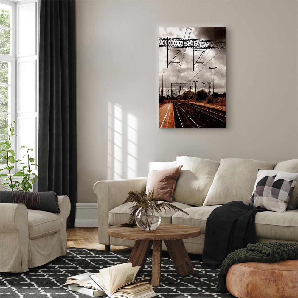 Cloudy Sky Landscape Vertical Canvas Print