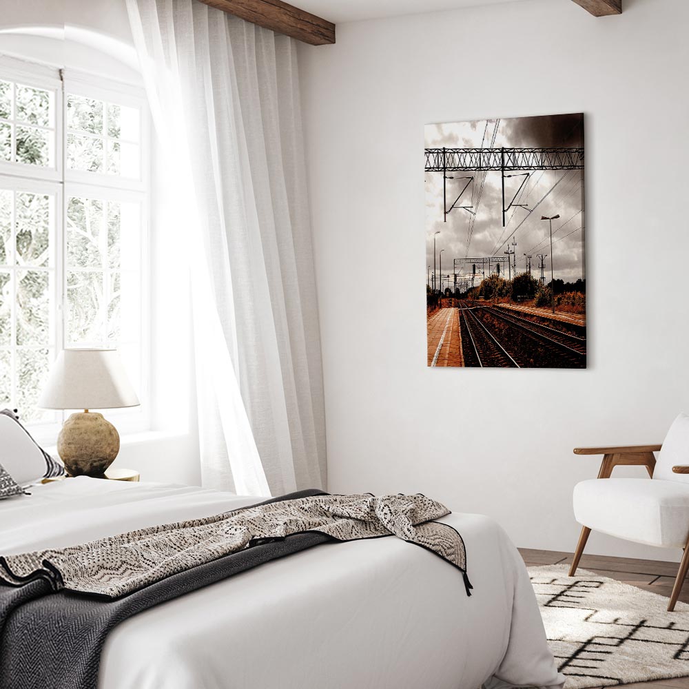 Cloudy Sky Landscape Vertical Canvas Print