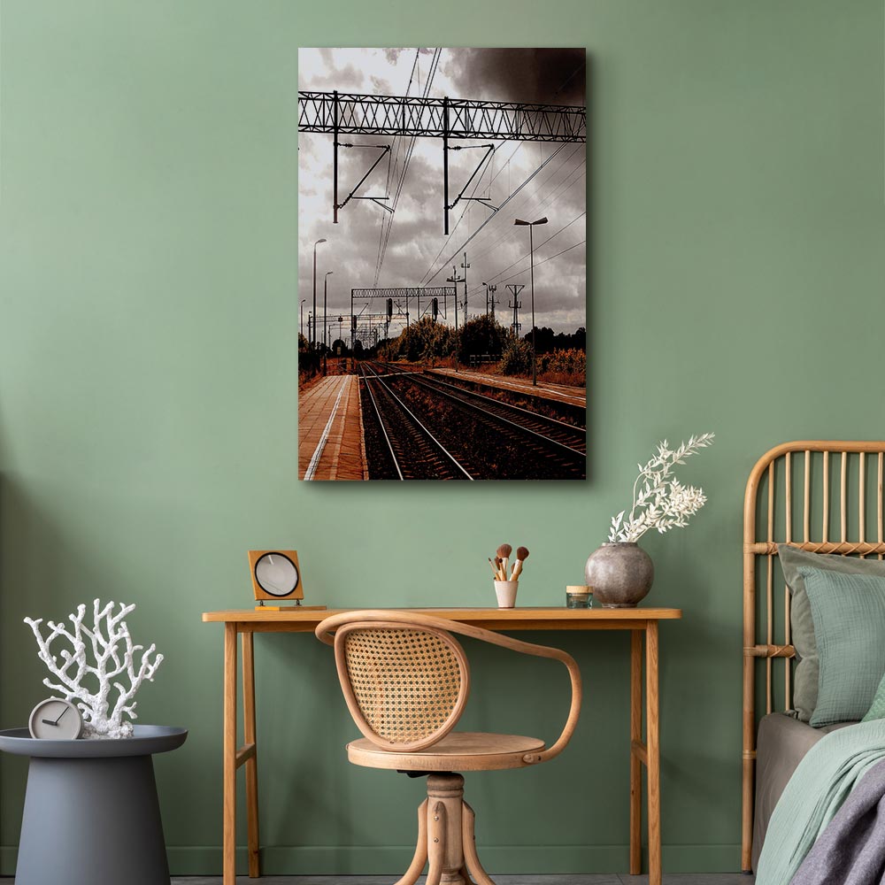 Cloudy Sky Landscape Vertical Canvas Print