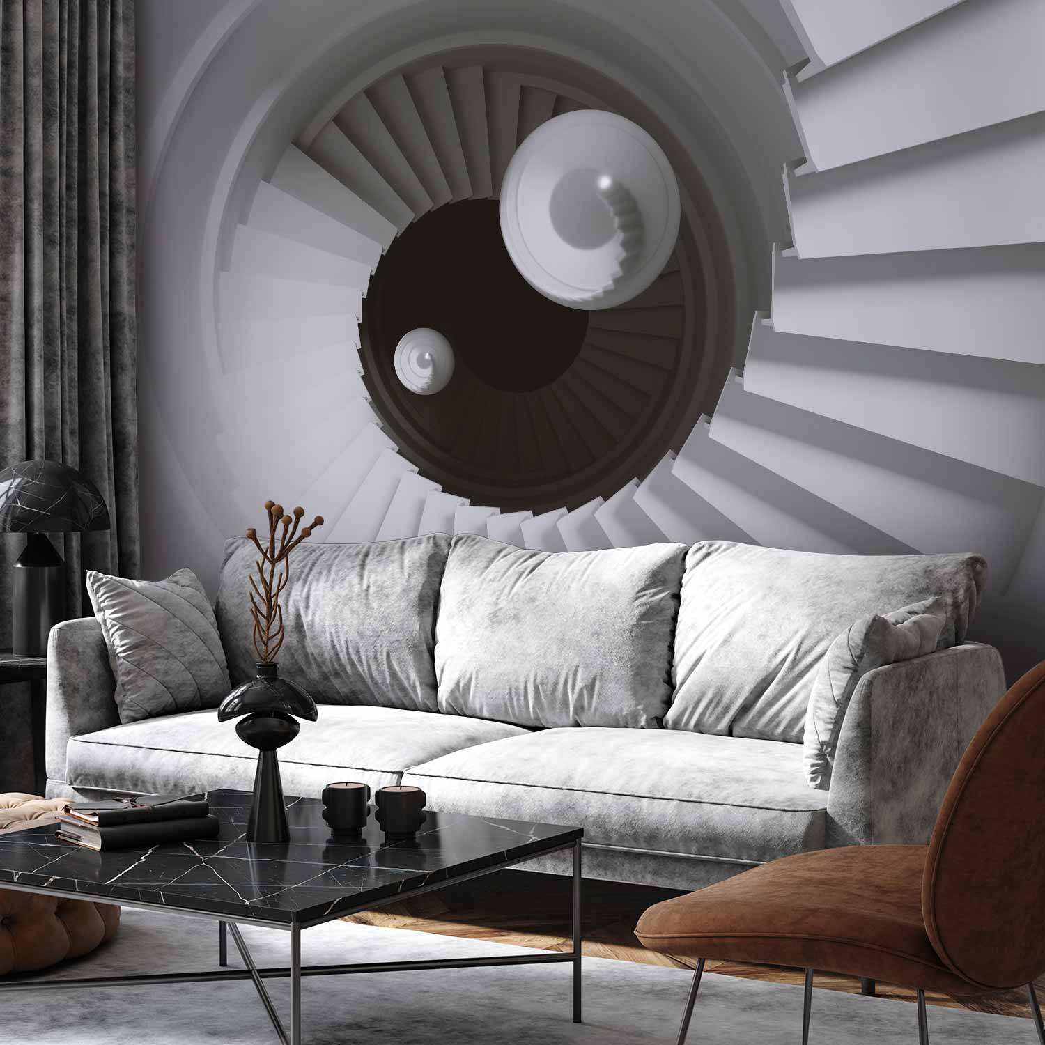 Wall Mural Time Tunnel Grey Brown