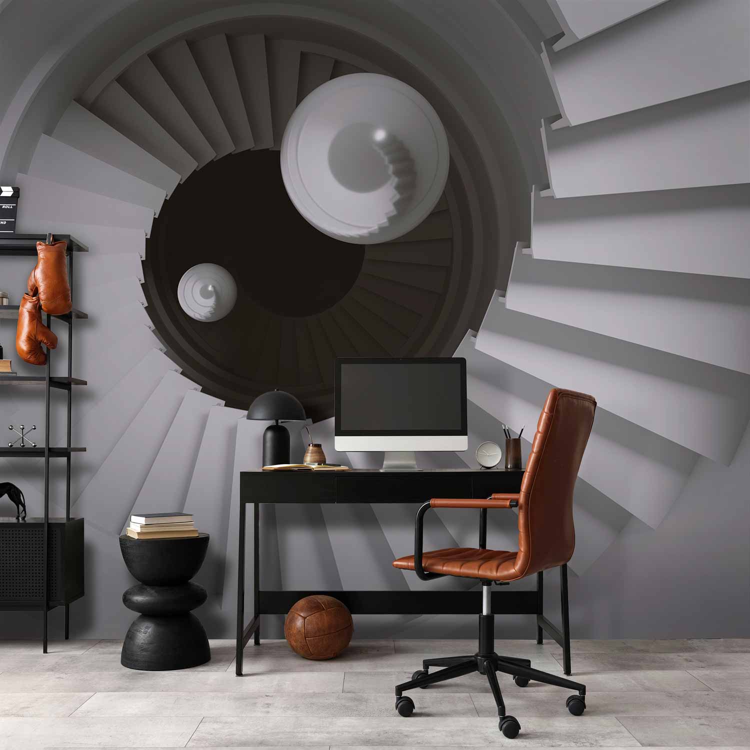 3D Geometric Time Tunnel Wall Mural