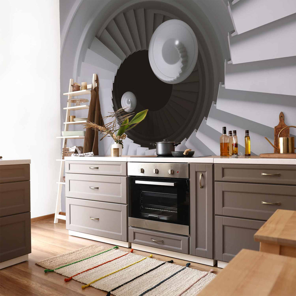 3D Geometric Time Tunnel Wall Mural