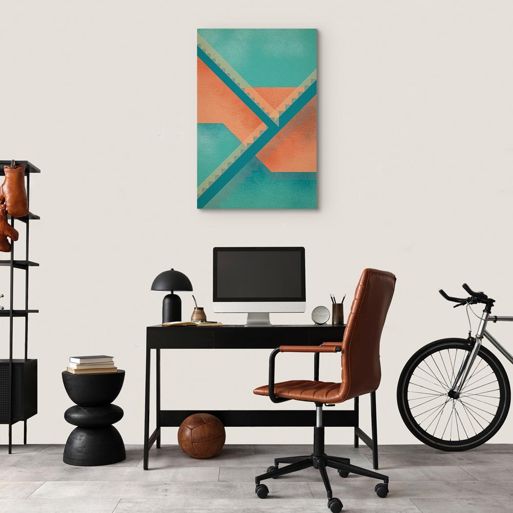 Abstract Geometric Stairs Composition Canvas Print