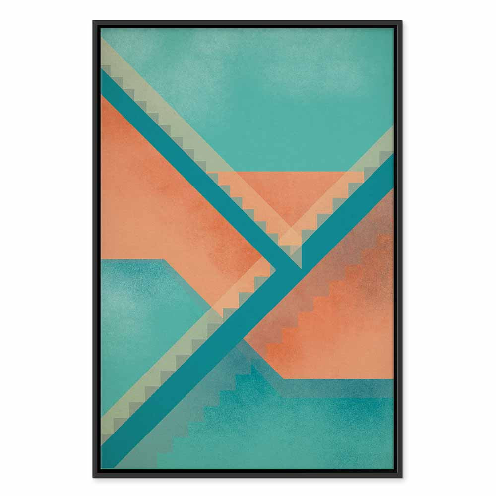 Abstract Geometric Stairs Composition Canvas Print