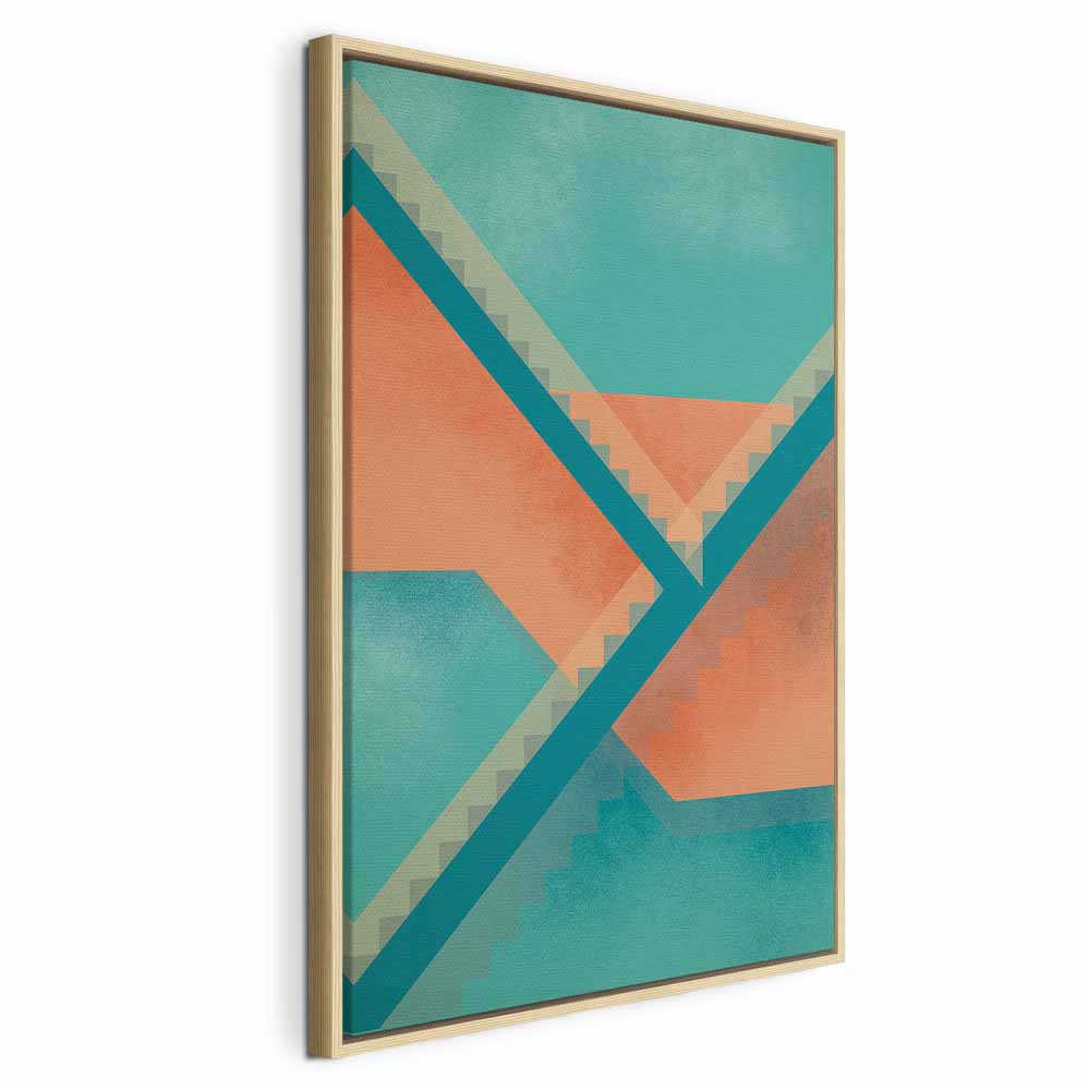 Abstract Geometric Stairs Composition Canvas Print