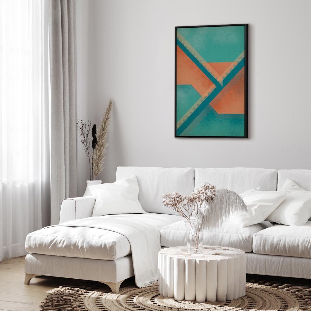 Abstract Geometric Stairs Composition Canvas Print