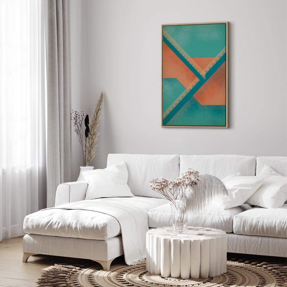 Abstract Geometric Stairs Composition Canvas Print