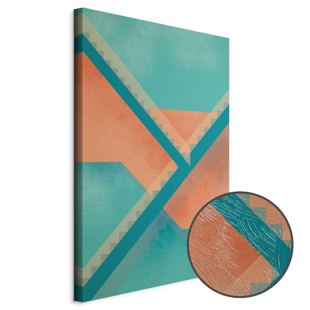 Abstract Geometric Stairs Composition Canvas Print