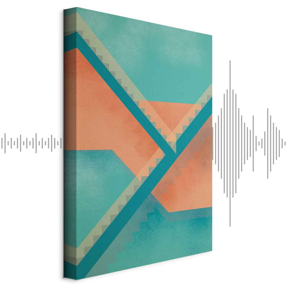 Abstract Geometric Stairs Composition Canvas Print