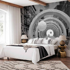 Abstract Geometric 3D Tunnel Wall Mural