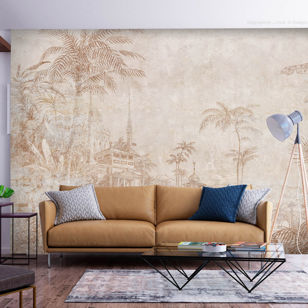 Wall Mural Leaves Indian Temple