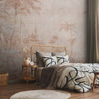 Indian Temple Palm Trees Architectural Wall Mural