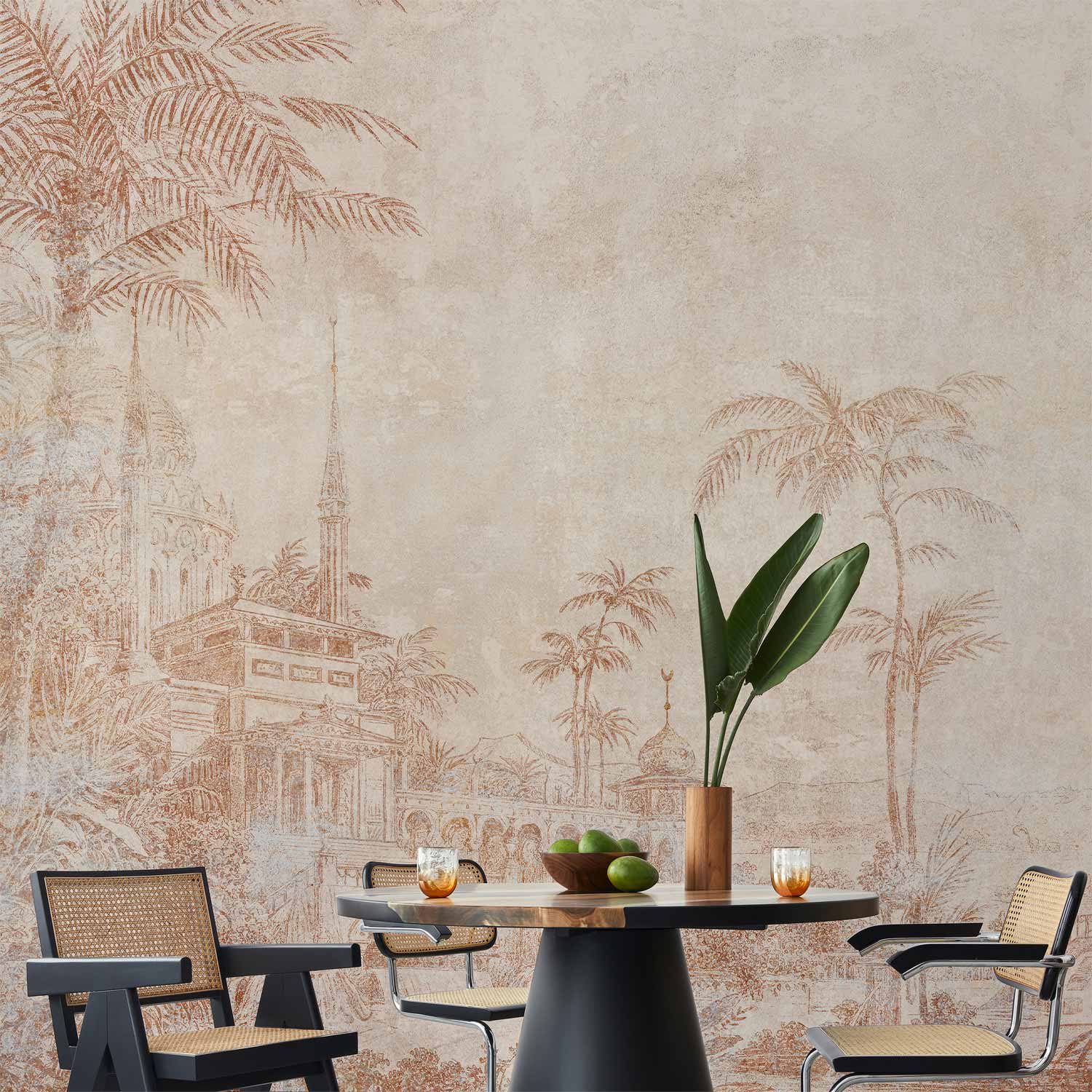 Wall Mural Leaves Indian Temple