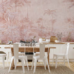 Wall Mural Landscape with Temple and Palm Trees