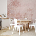 Indian Temple Landscape Palm Trees Wall Mural