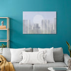 Modern Abstract City Skyline Wide Canvas Print