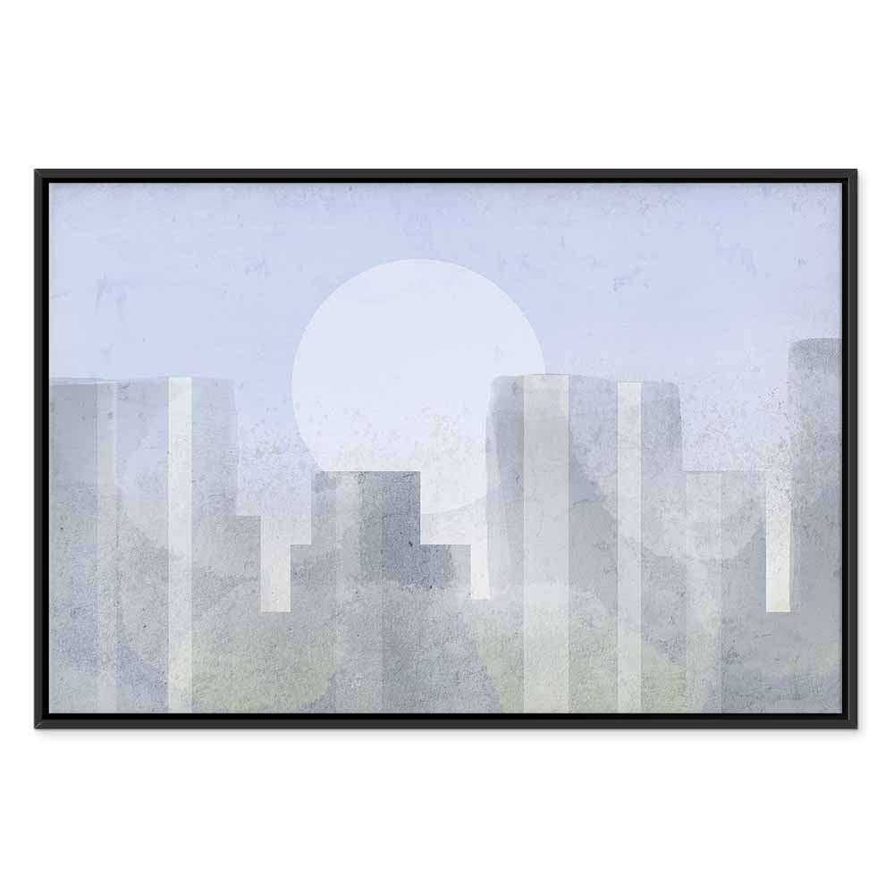 Modern Abstract City Skyline Wide Canvas Print