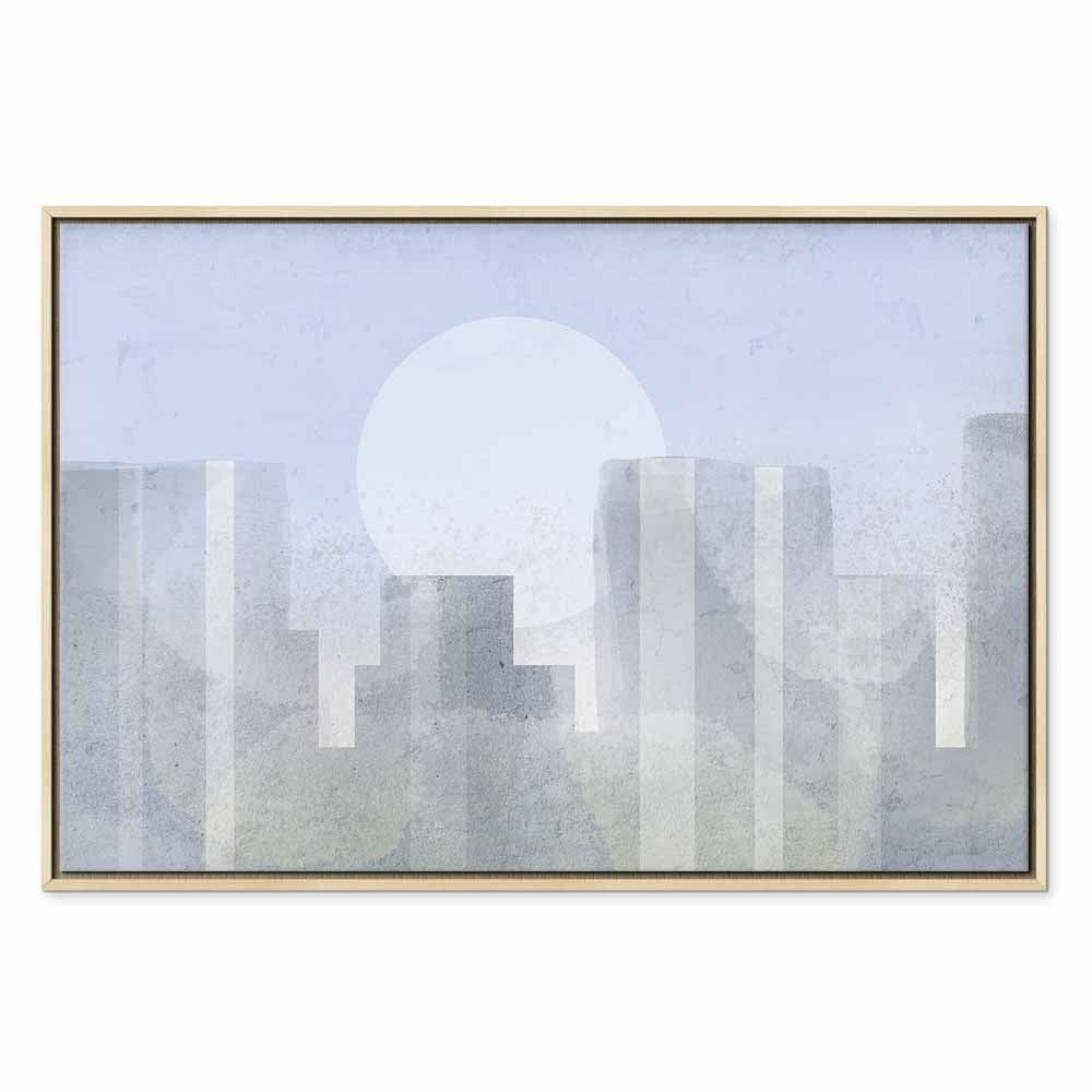 Modern Abstract City Skyline Wide Canvas Print