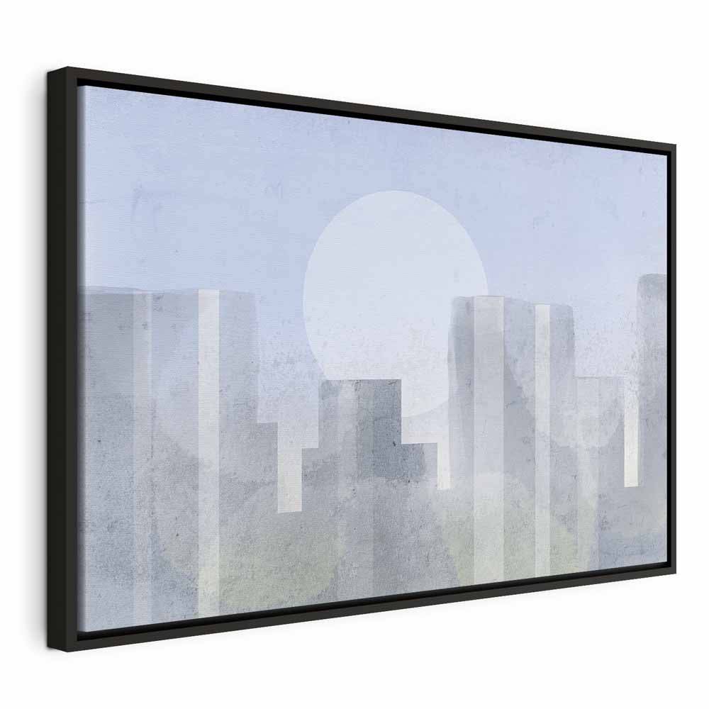 Modern Abstract City Skyline Wide Canvas Print